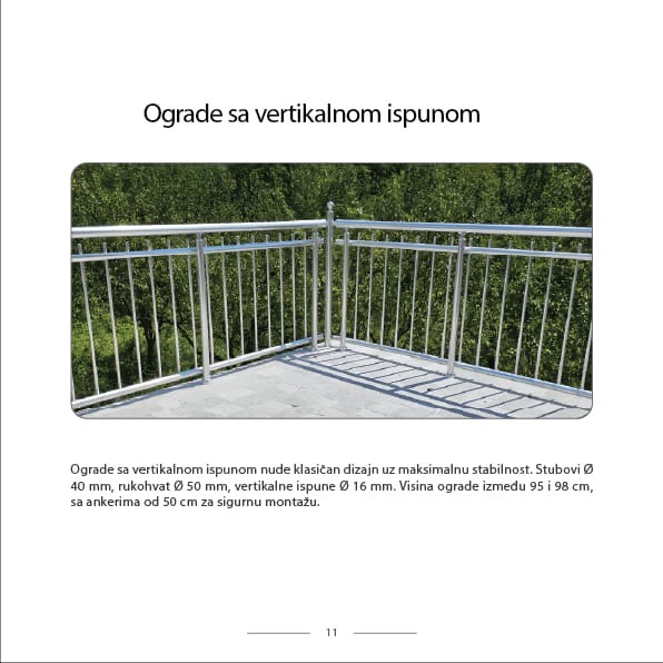 Ograde sa vertikalnom ispunom — Alu Cop Zdravković